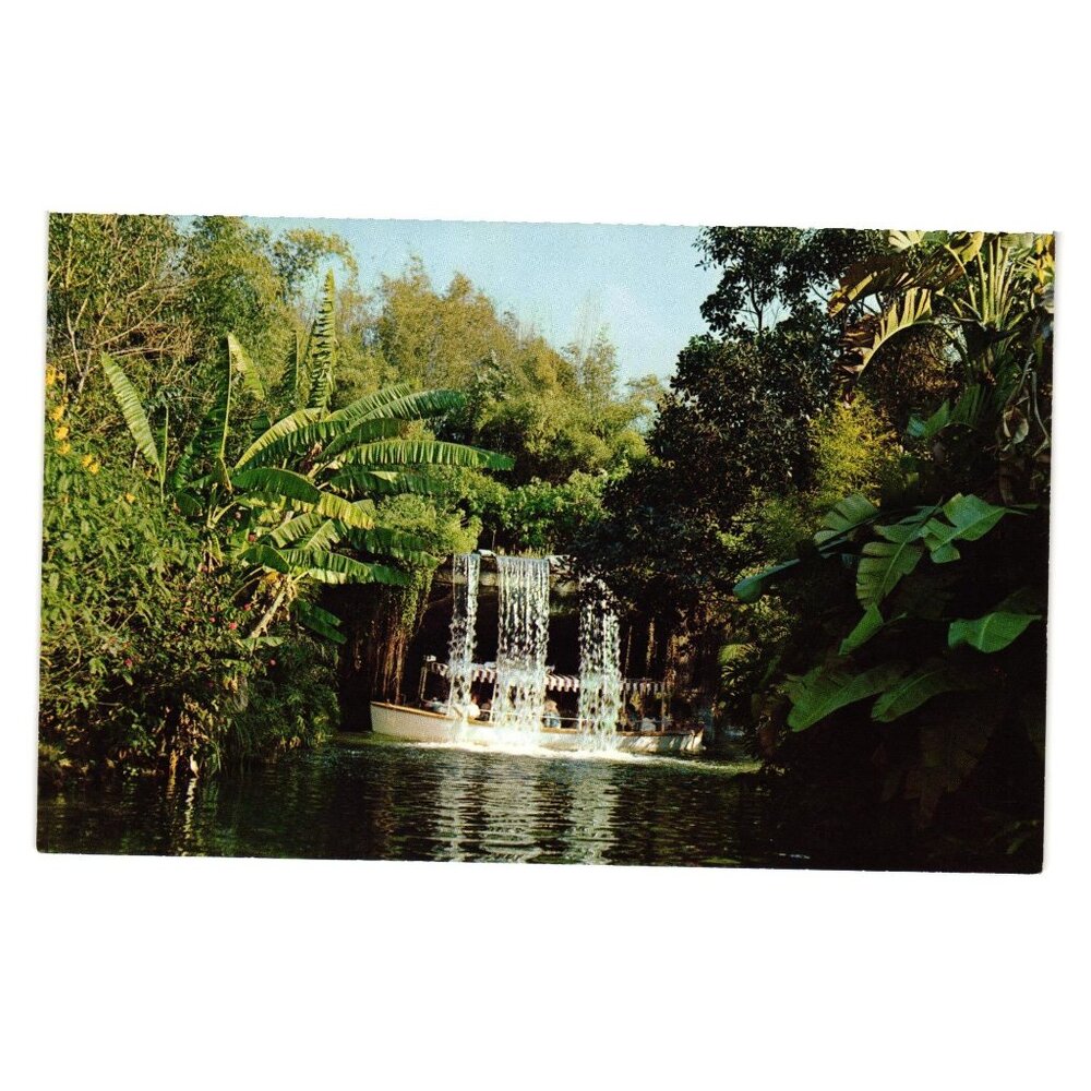 Vintage Disneyland Postcard Schweitzer Falls Adventureland Waterfall Vacation